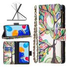 For Xiaomi Redmi Note 11 Colored Drawing Pattern Zipper Leather Phone Case(Big Tree) - 1