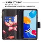 For Xiaomi Redmi Note 11 Colored Drawing Pattern Zipper Leather Phone Case(Lotus) - 5