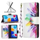 For Xiaomi Redmi Note 11 Colored Drawing Pattern Zipper Leather Phone Case(Sun Flower) - 1