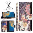 For ZTE Blade A51 Colored Drawing Pattern Zipper Leather Phone Case(Flower Elephants) - 1