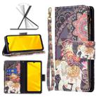 For ZTE Blade A71 Colored Drawing Pattern Zipper Leather Phone Case(Flower Elephants) - 1