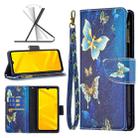 For ZTE Blade A71 Colored Drawing Pattern Zipper Leather Phone Case(Gold Butterfly) - 1