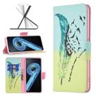 For OPPO A36 4G / A96 4G / A76 4G / K10 4G / Realme 9i Colored Drawing Pattern Leather Phone Case(Feather) - 1