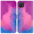 For OPPO A16K Watercolor Pattern Horizontal Flip Leather Phone Case(Purple Red) - 1