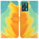 For OPPO Realme 9 Pro Watercolor Pattern Horizontal Flip Leather Phone Case(Autumn Leaf Color) - 1