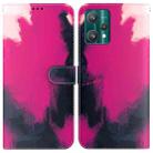 For OPPO Realme 9 Pro+ Watercolor Pattern Horizontal Flip Leather Phone Case(Berry Color) - 1