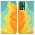 For OPPO Realme 9 Pro+ Watercolor Pattern Horizontal Flip Leather Phone Case(Autumn Leaf Color) - 1