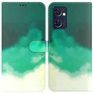 For OPPO Reno7 5G Foreign Version & Taiwan Version / Find X5 Lite Watercolor Pattern Horizontal Flip Leather Phone Case(Cyan Green) - 1