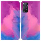For Xiaomi Redmi Note 11 Pro 5G / 4G Foreign Version Watercolor Pattern Horizontal Flip Leather Phone Case(Purple Red) - 1