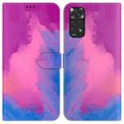 For Xiaomi Redmi Note 11 Foreign Version / Note 11S Watercolor Pattern Horizontal Flip Leather Phone Case(Purple Red) - 1