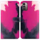 For Nokia G21 / G11 Watercolor Pattern Horizontal Flip Leather Phone Case(Berry Color) - 1