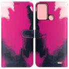 For ZTE Blade A52 Watercolor Pattern Horizontal Flip Leather Phone Case(Berry Color) - 1