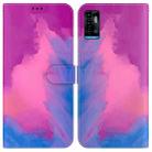 For ZTE Blade A72 / V40 Vita Watercolor Pattern Horizontal Flip Leather Phone Case(Purple Red) - 1