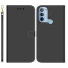 For Motorola Moto G31 4G Brazil Version with Fingerprint Imitated Mirror Surface Horizontal Flip Leather Phone Case(Black) - 1