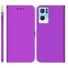 For OPPO Reno7 Pro 5G Imitated Mirror Surface Horizontal Flip Leather Phone Case(Purple) - 1