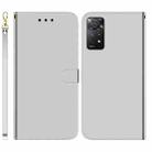 For Redmi Note 11 Pro 4G / 5G Imitated Mirror Surface Horizontal Flip Leather Phone Case(Silver) - 1