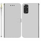 For Redmi Note 11 Overseas Version / Note 11S Imitated Mirror Surface Horizontal Flip Leather Phone Case(Silver) - 1