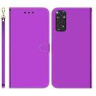 For Redmi Note 11 Overseas Version / Note 11S Imitated Mirror Surface Horizontal Flip Leather Phone Case(Purple) - 1