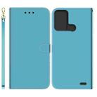 For ZTE Blade A52 Imitated Mirror Surface Horizontal Flip Leather Phone Case(Blue) - 1