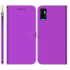 For ZTE Blade A72 / V40 Vita Imitated Mirror Surface Horizontal Flip Leather Phone Case(Purple) - 1