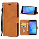 Leather Phone Case For Meizu M6 Note(Brown) - 1