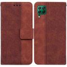 For Huawei P40 Lite/nova 6 SE/nova 7i Geometric Embossed Leather Phone Case(Brown) - 1