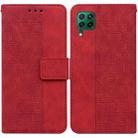 For Huawei P40 Lite/nova 6 SE/nova 7i Geometric Embossed Leather Phone Case(Red) - 1