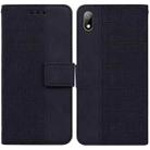 For Huawei Y5 2019 / Honor 8S Geometric Embossed Leather Phone Case(Black) - 1