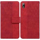 For Huawei Y5 2019 / Honor 8S Geometric Embossed Leather Phone Case(Red) - 1