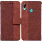 For Huawei P smart 2019/Honor 10 Lite Geometric Embossed Leather Phone Case(Brown) - 1