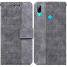 For Huawei P smart 2019/Honor 10 Lite Geometric Embossed Leather Phone Case(Grey) - 1