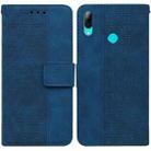 For Huawei P smart 2019/Honor 10 Lite Geometric Embossed Leather Phone Case(Blue) - 1