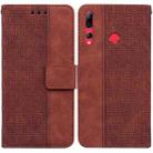 For Huawei P smart+ 2019/Enjoy 9s/Honor 10i/20i/20 Lite Geometric Embossed Leather Phone Case(Brown) - 1