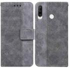 For Huawei P30 Lite / nova 4e Geometric Embossed Leather Phone Case(Grey) - 1