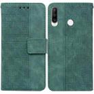 For Huawei P30 Lite / nova 4e Geometric Embossed Leather Phone Case(Green) - 1