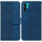 For Huawei P30 Pro Geometric Embossed Leather Phone Case(Blue) - 1