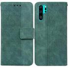 For Huawei P30 Pro Geometric Embossed Leather Phone Case(Green) - 1