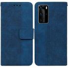 For Huawei P40 Pro Geometric Embossed Leather Phone Case(Blue) - 1