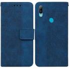 For Huawei Y6 2019 Geometric Embossed Leather Phone Case(Blue) - 1