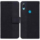 For Huawei Y6 2019 Geometric Embossed Leather Phone Case(Black) - 1