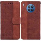 For Huawei nova 8i/Honor 50 Lite Overseas Version Geometric Embossed Leather Phone Case(Brown) - 1
