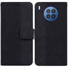 For Huawei nova 8i/Honor 50 Lite Overseas Version Geometric Embossed Leather Phone Case(Black) - 1