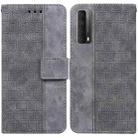 For Huawei P smart 2021 / Y7a Geometric Embossed Leather Phone Case(Grey) - 1