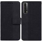 For Huawei P smart 2021 / Y7a Geometric Embossed Leather Phone Case(Black) - 1