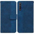 For Honor 20 / Huawei nova 5T Geometric Embossed Leather Phone Case(Blue) - 1