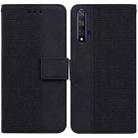 For Honor 20 / Huawei nova 5T Geometric Embossed Leather Phone Case(Black) - 1