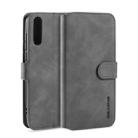 For Huawei Enjoy 10s DG.MING Retro Oil Side Horizontal Flip Case with Holder & Card Slots & Wallet(Grey) - 1