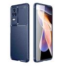 For Xiaomi Redmi K40S Carbon Fiber Texture Shockproof TPU Phone Case(Blue) - 1