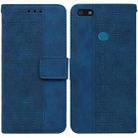 For Motorola Moto E6 Play Geometric Embossed Leather Phone Case(Blue) - 1