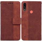 For Motorola Moto E7 Power/E7i Power Geometric Embossed Leather Phone Case(Brown) - 1